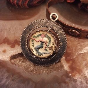 Vintage Spinning Virgo & Libra Pendant